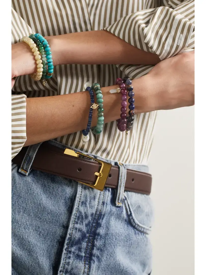 Sydney Evan Small Evil Eye 14-karat Gold, Opal And Diamond Bracelet | Thumbnail 4