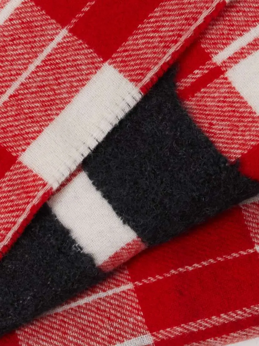 JW Anderson Fringed Appliquéd Checked Wool-blend Scarf | Thumbnail 3 JW Anderson Fringed Appliquéd Checked Wool-blend Scarf | Thumbnail 3