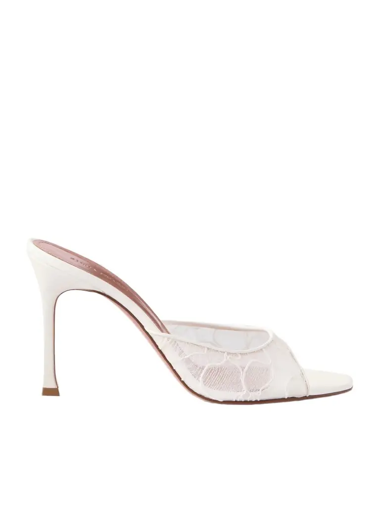 Alexa 95 Satin And Corded-lace Sandals - Neutrals Alexa 95 Satin And Corded-lace Sandals - Neutrals