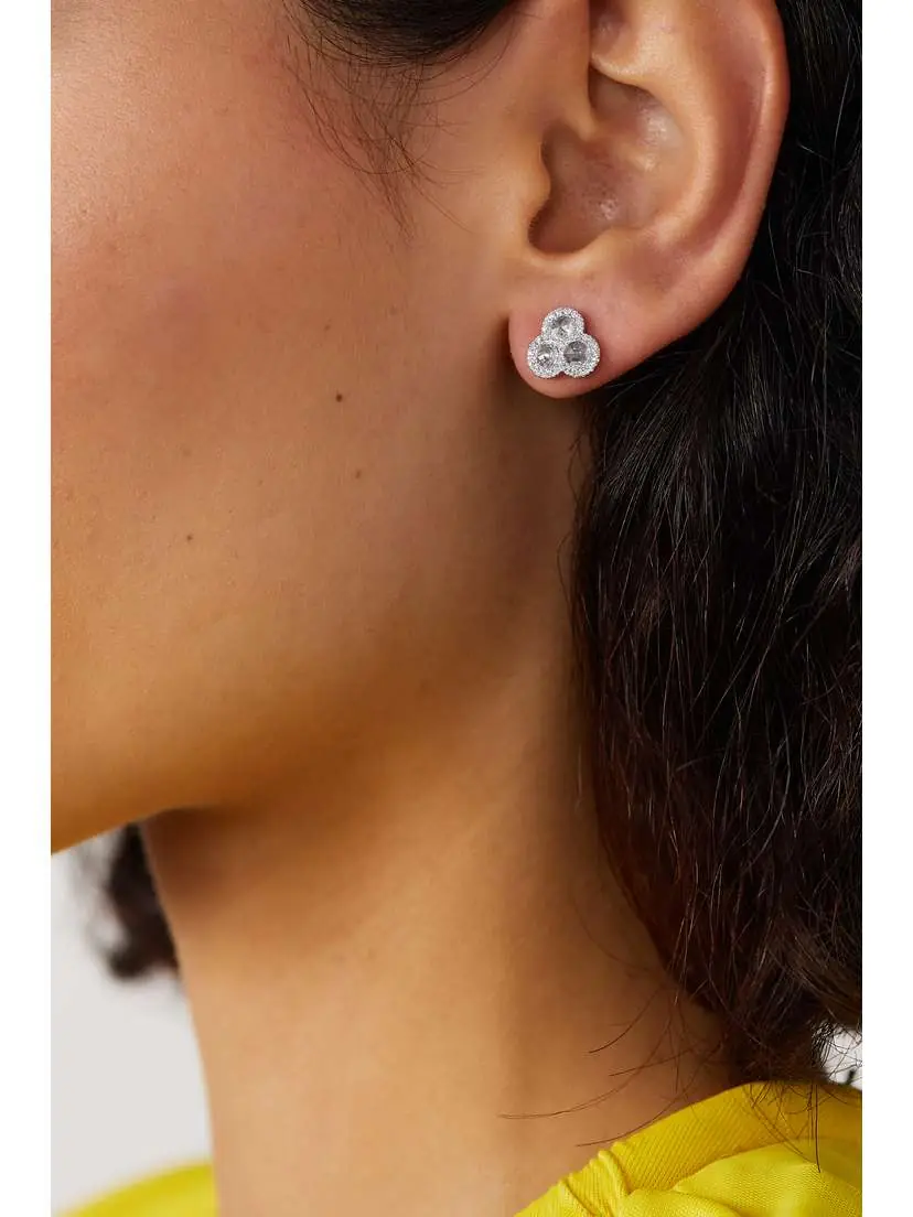 David Morris 18-karat White Gold Diamond Earrings | Thumbnail 2
