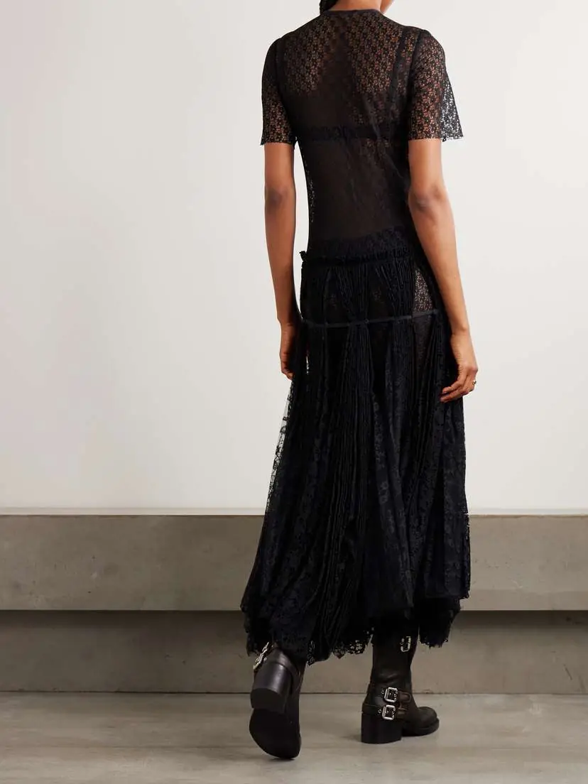 JW Anderson Layered Gathered Lace Maxi Dress | Thumbnail 3