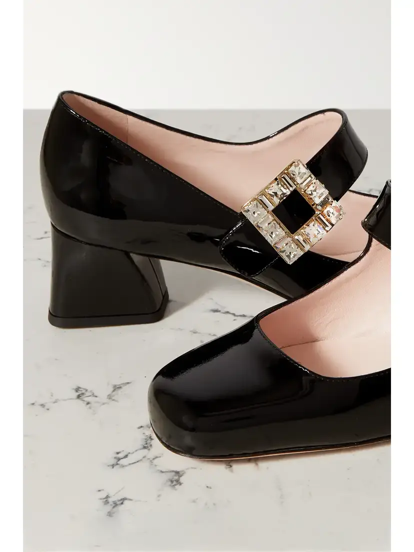 Roger Vivier Très Vivier 45 Crystal-embellished Patent-leather Mary Jane Pumps | Thumbnail 4 Roger Vivier Très Vivier 45 Crystal-embellished Patent-leather Mary Jane Pumps | Thumbnail 4