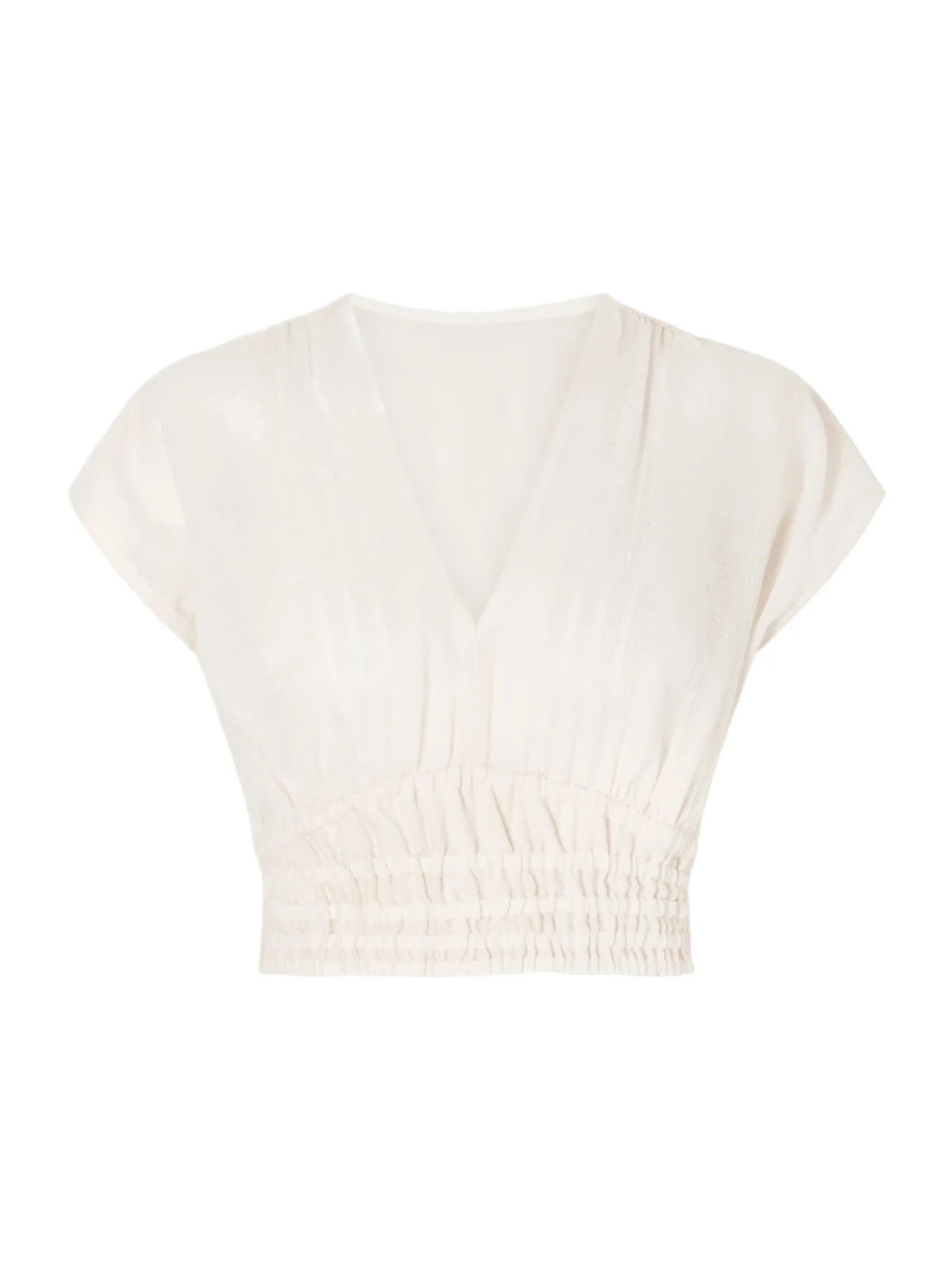 Alia Striped Cropped Cotton Top