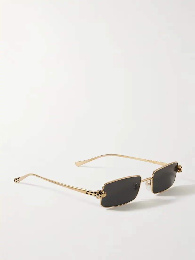 Cartier Eyewear Panthère Rectangle-frame Crystal-embellished Gold-tone Sunglasses | Thumbnail 3 Cartier Eyewear Panthère Rectangle-frame Crystal-embellished Gold-tone Sunglasses | Thumbnail 3