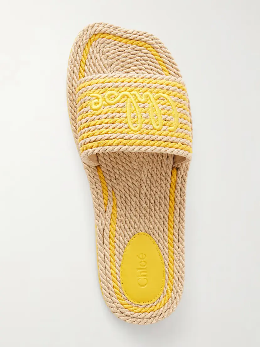 Chloé Embroidered Striped Cord Slides | Thumbnail 6 Chloé Embroidered Striped Cord Slides | Thumbnail 6