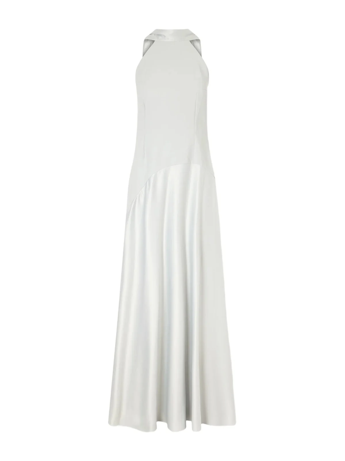 Solace London Cece Cape-effect Crepe And Satin Gown - Silver