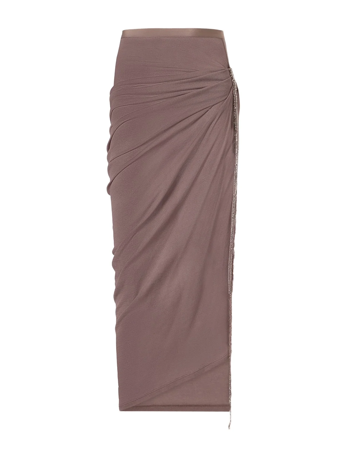 Embellished Draped Knitted Midi Skirt Embellished Draped Knitted Midi Skirt