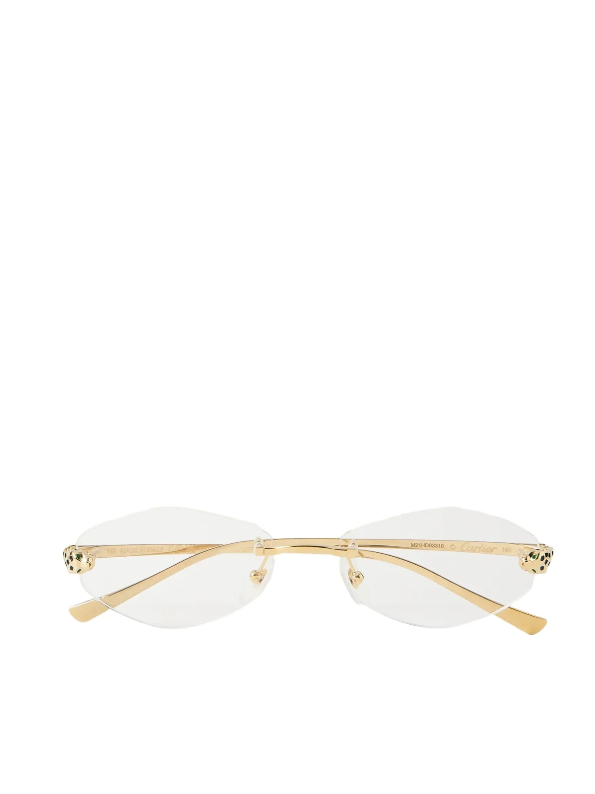 Cartier Eyewear Panthère De Cartier Hexagon-frame Gold-tone Optical Glasses