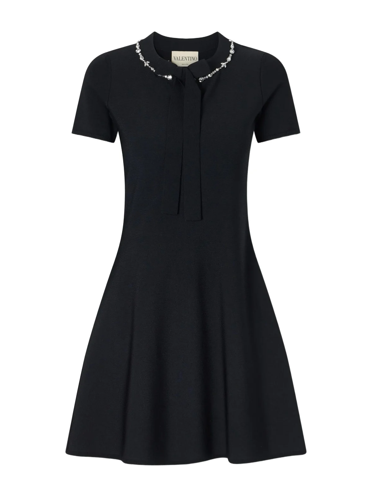 Bow-detailed Embellished Jersey Mini Dress Bow-detailed Embellished Jersey Mini Dress