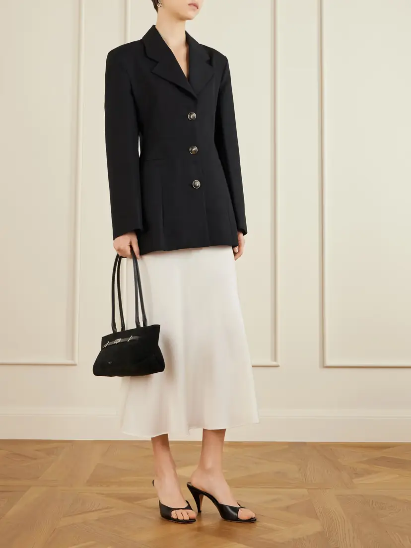 DeMellier The New York Shoulder Leather-trimmed Suede Bag | Thumbnail 2 DeMellier The New York Shoulder Leather-trimmed Suede Bag | Thumbnail 2