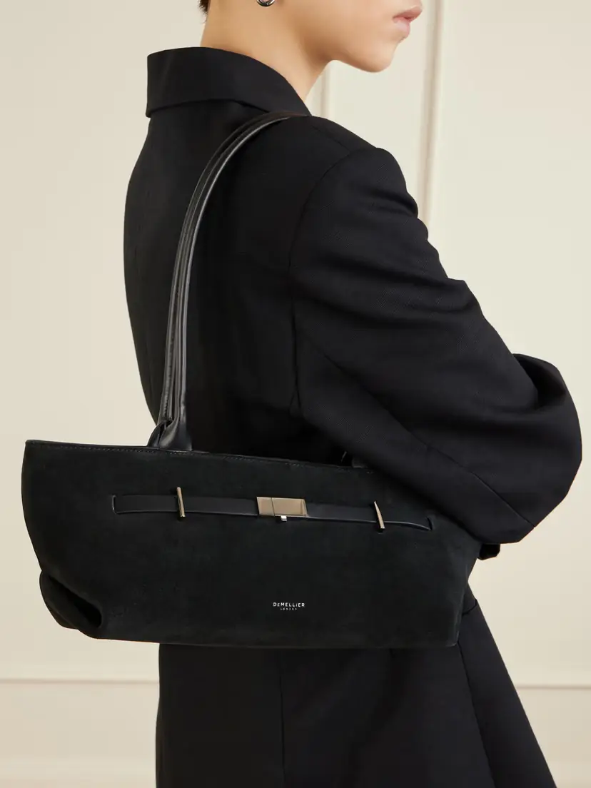 DeMellier The New York Shoulder Leather-trimmed Suede Bag | Thumbnail 3 DeMellier The New York Shoulder Leather-trimmed Suede Bag | Thumbnail 3