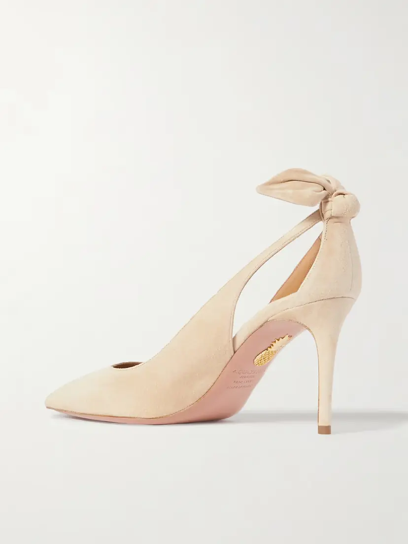 Aquazzura Bow Tie 85 Suede Pumps | Thumbnail 3 Aquazzura Bow Tie 85 Suede Pumps | Thumbnail 3