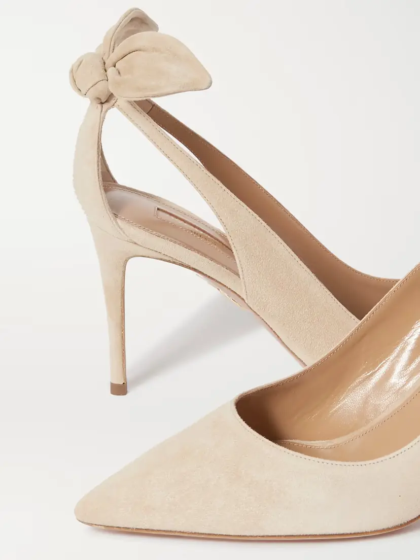Aquazzura Bow Tie 85 Suede Pumps | Thumbnail 4 Aquazzura Bow Tie 85 Suede Pumps | Thumbnail 4