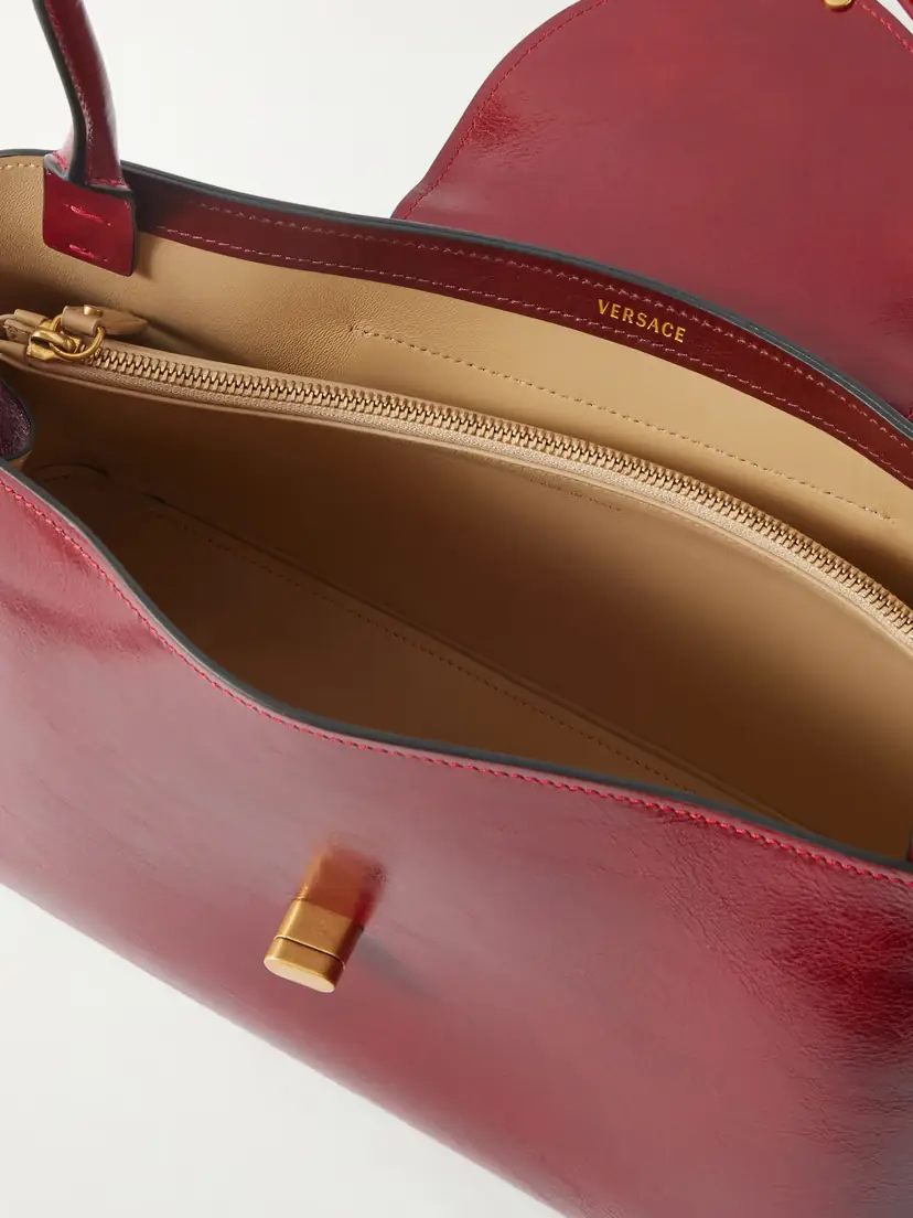 Versace Vivian Medium Glossed-leather Shoulder Bag | Thumbnail 6