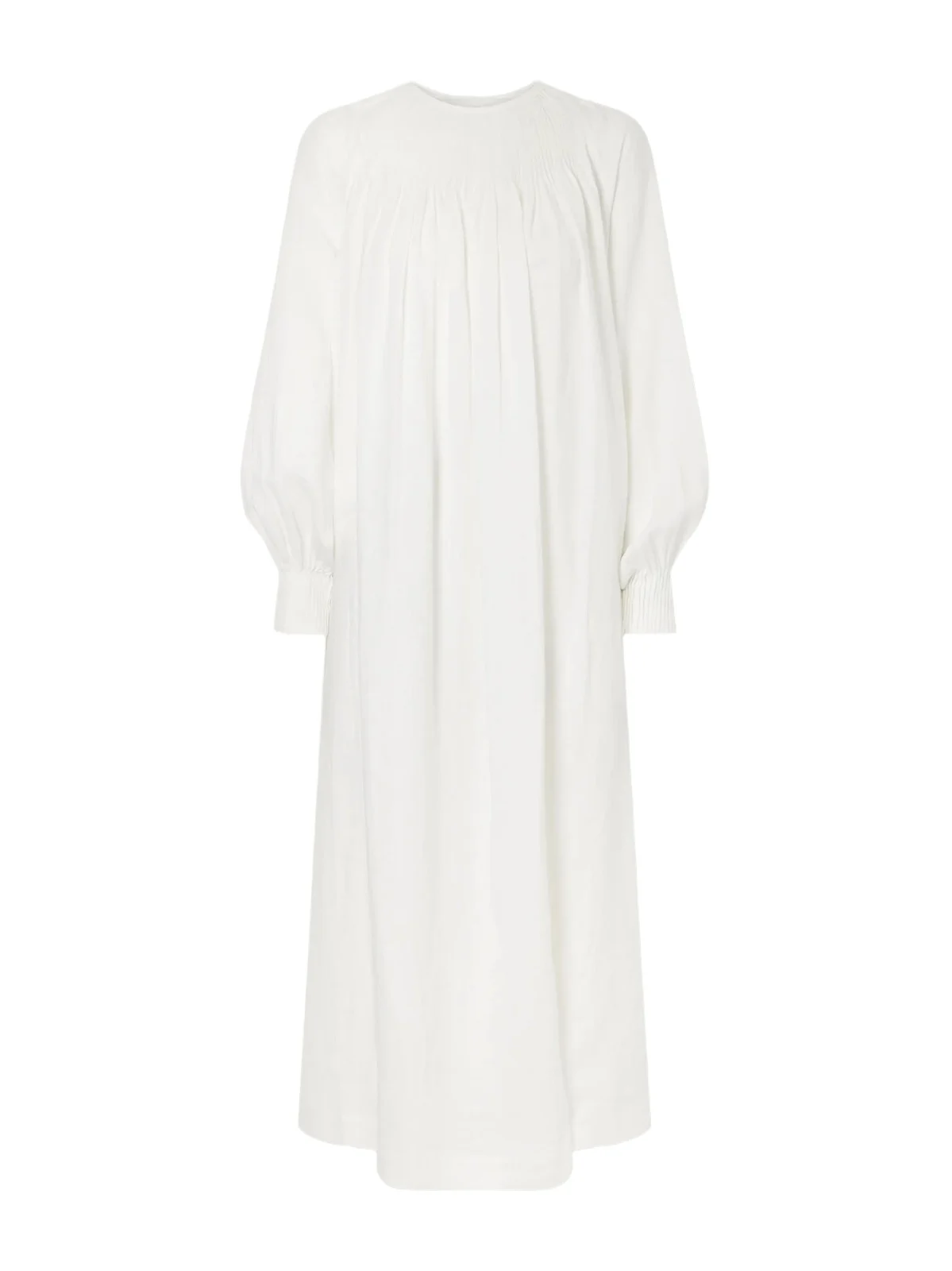 Robe De Nuit Open-back Gathered Linen Maxi Dress