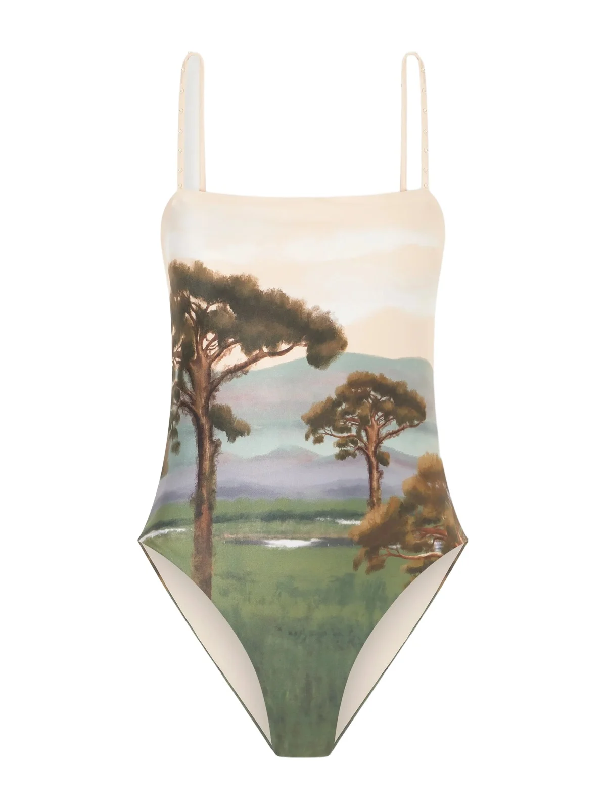 Agua by Agua Bendita Durazno Paraiso Embellished Printed Stretch Recycled Swimsuit