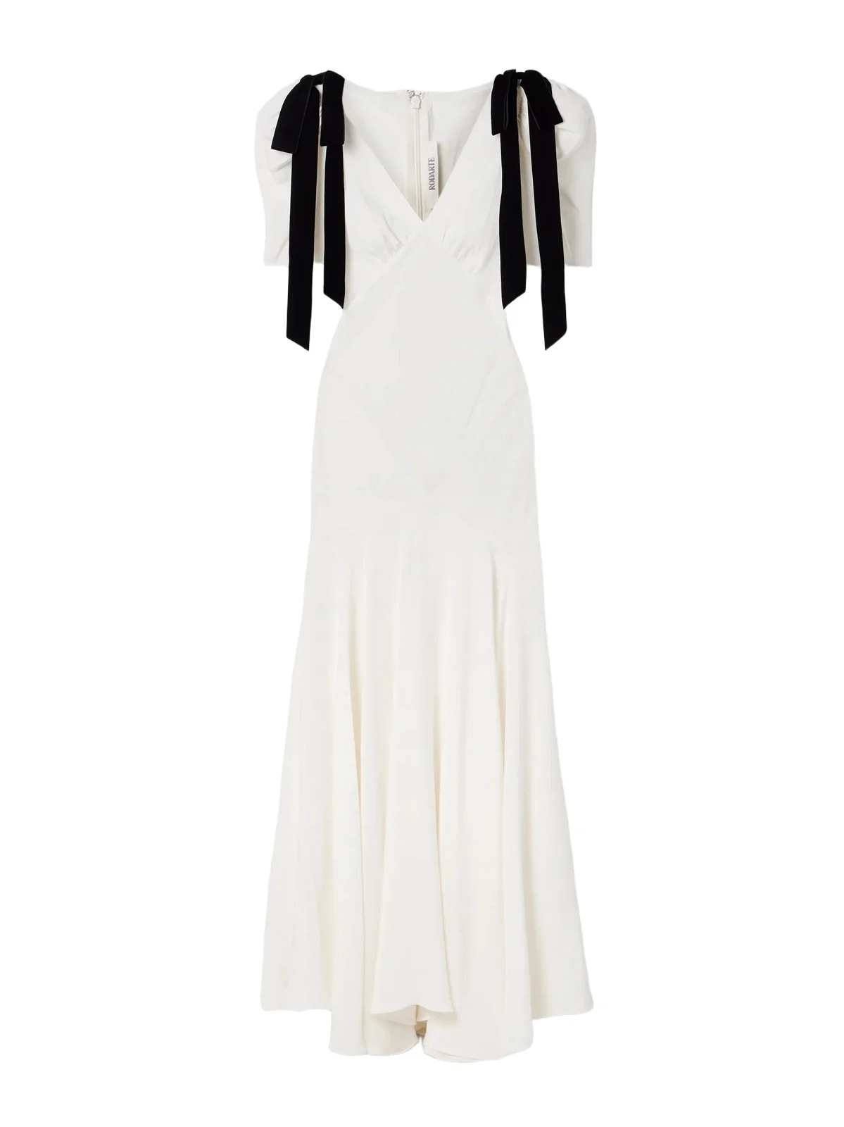 Rodarte Velvet Bow-embellished Silk-crepe Gown