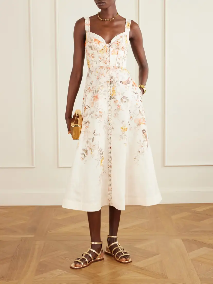 Zimmermann Printed Linen Midi Dress | Thumbnail 2 Zimmermann Printed Linen Midi Dress | Thumbnail 2