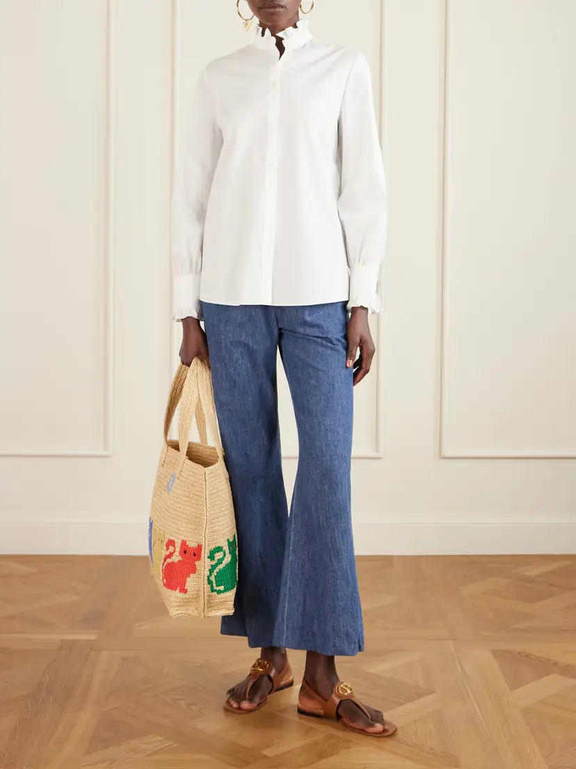 Valentino Garavani Large Embroidered Raffia Tote | Thumbnail 3 Valentino Garavani Large Embroidered Raffia Tote | Thumbnail 3