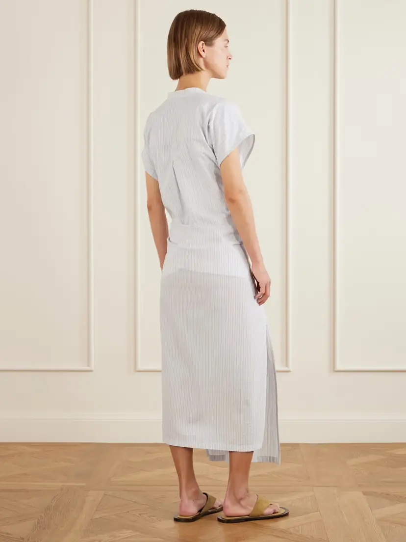 TOTEME Twist-front Striped Cotton-poplin Maxi Shirt Dress | Thumbnail 3 TOTEME Twist-front Striped Cotton-poplin Maxi Shirt Dress | Thumbnail 3