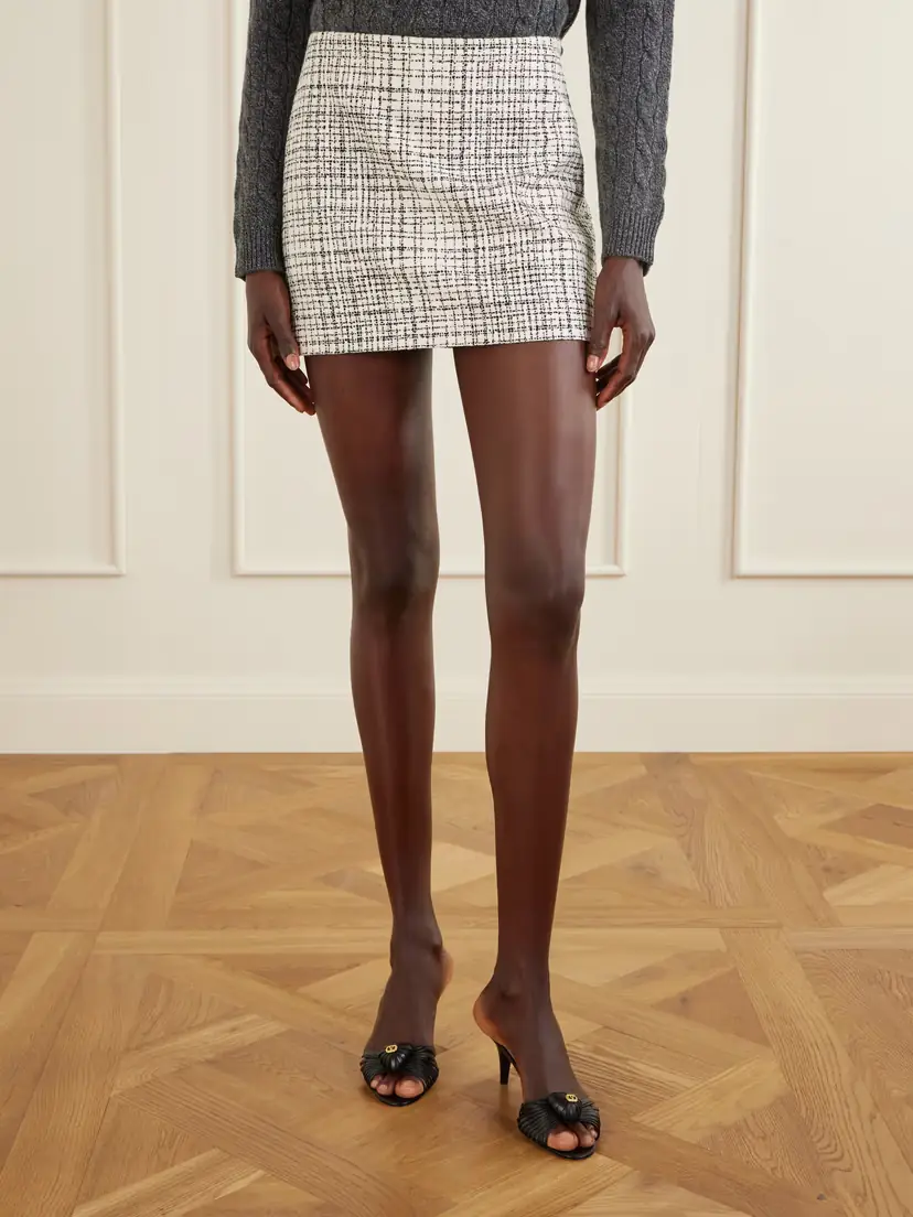 Valentino Garavani Checked Cotton-blend Tweed Mini Skirt | Thumbnail 3 Valentino Garavani Checked Cotton-blend Tweed Mini Skirt | Thumbnail 3