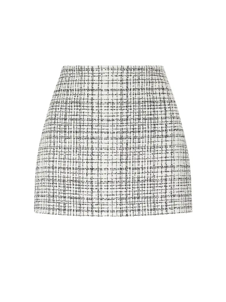 Checked Cotton-blend Tweed Mini Skirt Checked Cotton-blend Tweed Mini Skirt