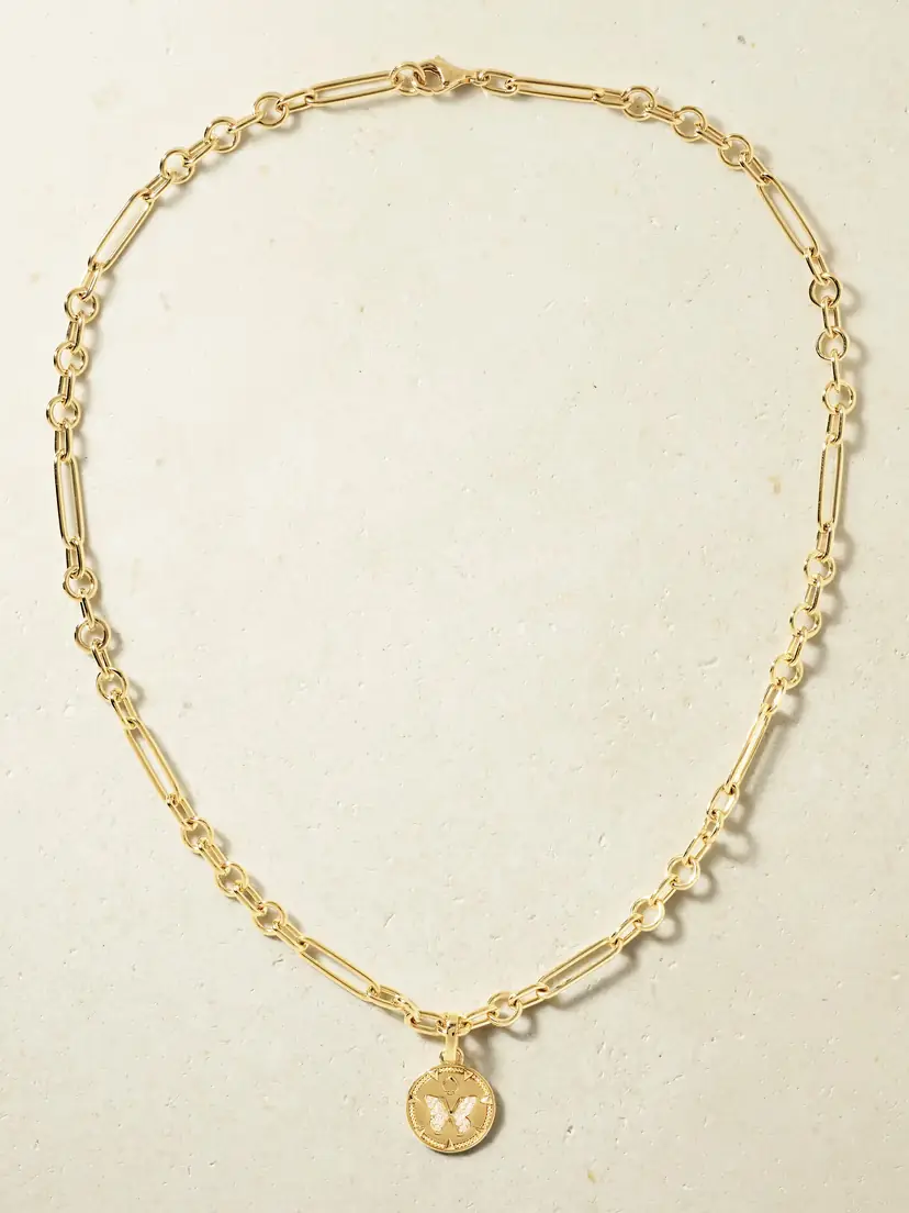Foundrae Reverie Small Mixed Clip 18-karat Gold Diamond Necklace | Thumbnail 4
