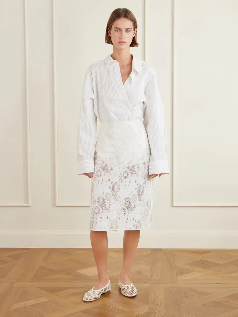 RÓHE Lace Linen-blend Midi Skirt | Thumbnail 2