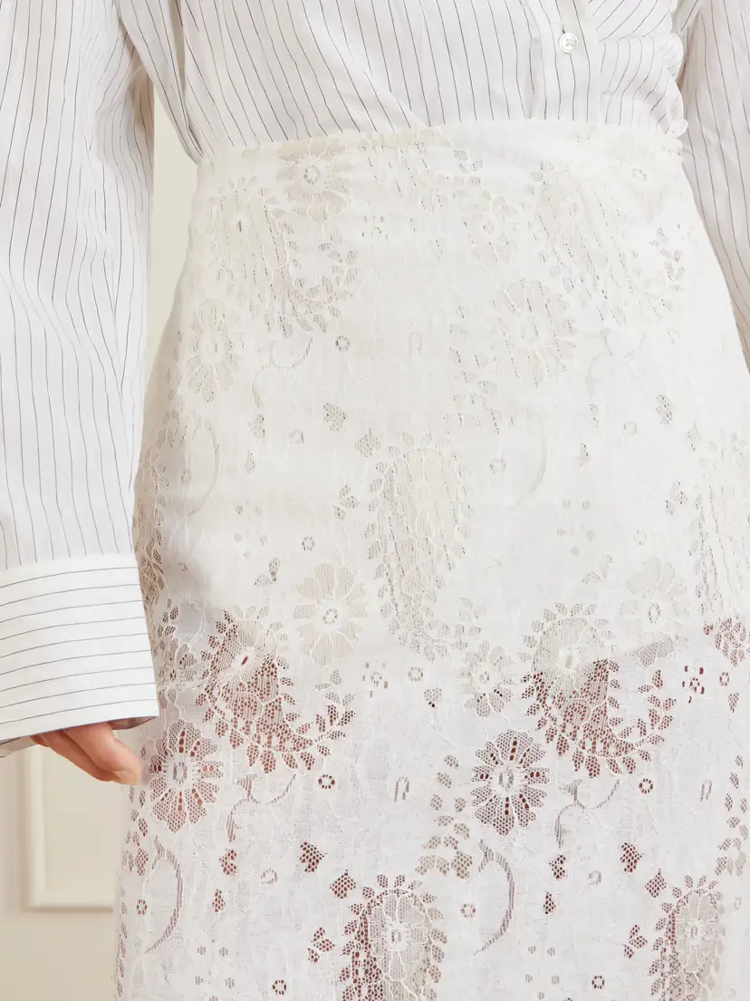 RÓHE Lace Linen-blend Midi Skirt | Thumbnail 4