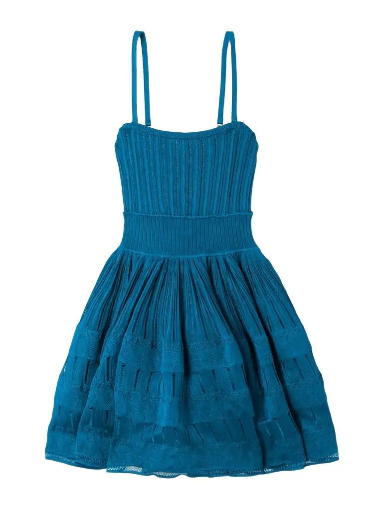 Alaïa Tiered Pointelle-knit Mini Dress | Image 1 Alaïa Tiered Pointelle-knit Mini Dress | Image 1