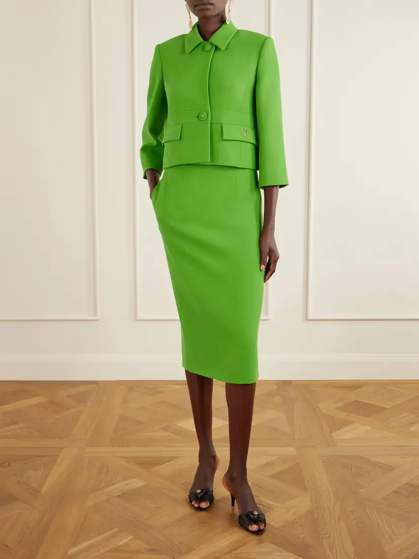 Valentino Garavani Cropped Wool-crepe Jacket | Thumbnail 2