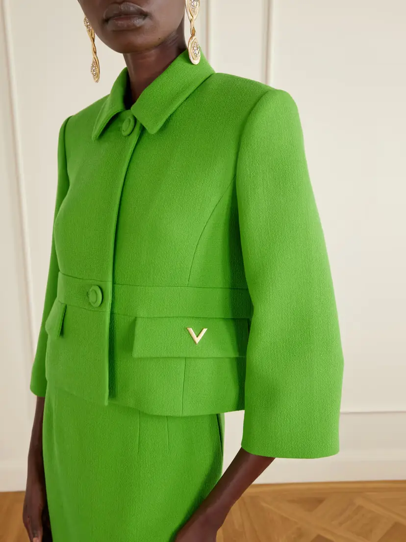 Valentino Garavani Cropped Wool-crepe Jacket | Thumbnail 4