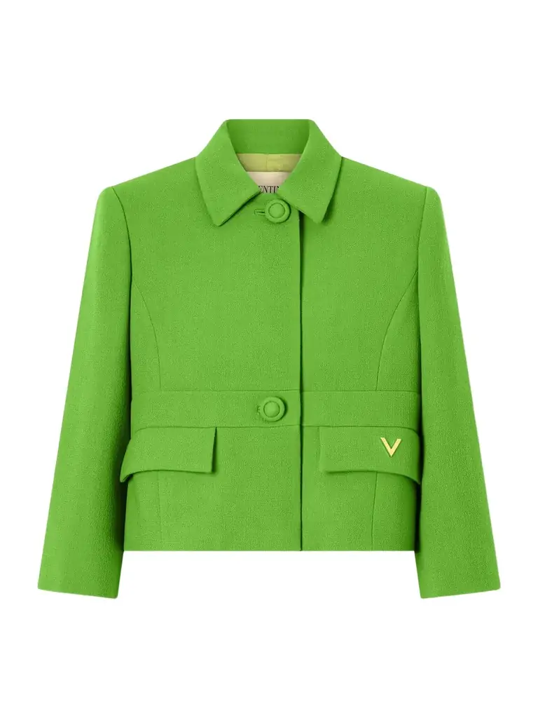 Cropped Wool-crepe Jacket Cropped Wool-crepe Jacket