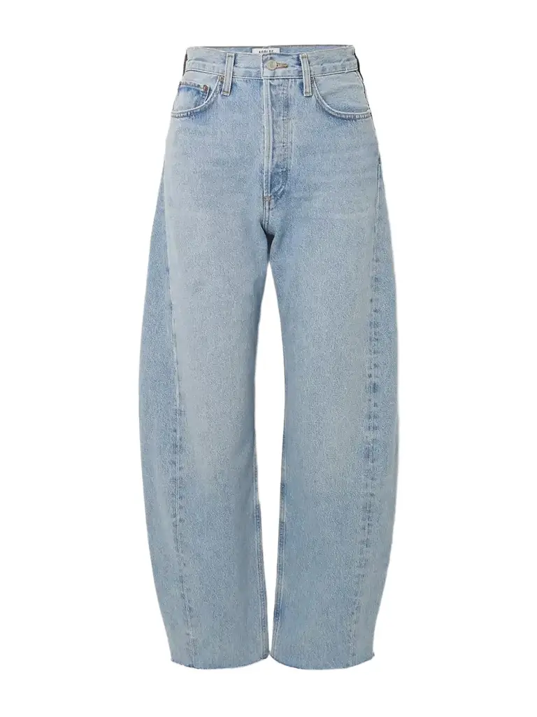 Luna Pieced Organic High-rise Barrel-leg Jeans