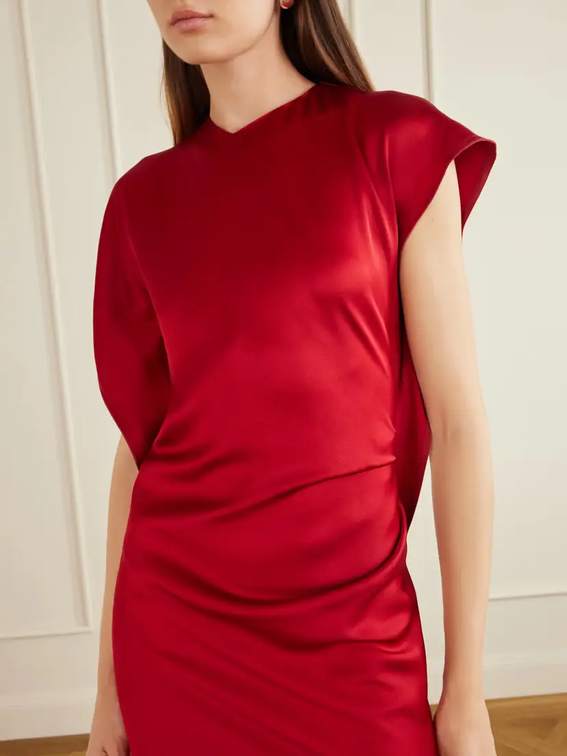Victoria Beckham Satin Midi Dress | Thumbnail 4 Victoria Beckham Satin Midi Dress | Thumbnail 4