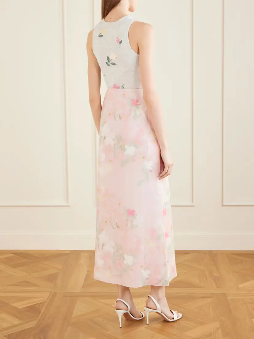 BERNADETTE Carmen Floral-printed Linen Midi Skirt | Thumbnail 4 BERNADETTE Carmen Floral-printed Linen Midi Skirt | Thumbnail 4