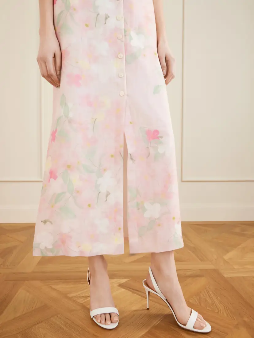 BERNADETTE Carmen Floral-printed Linen Midi Skirt | Thumbnail 5 BERNADETTE Carmen Floral-printed Linen Midi Skirt | Thumbnail 5