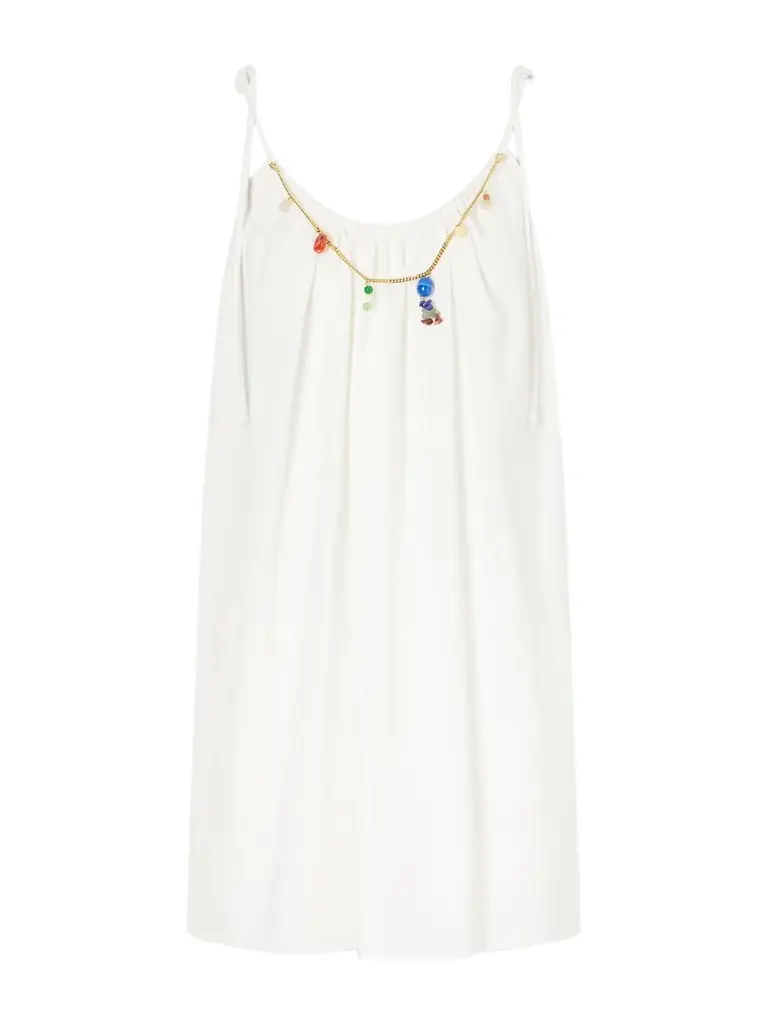 Embellished Cotton Mini Dress