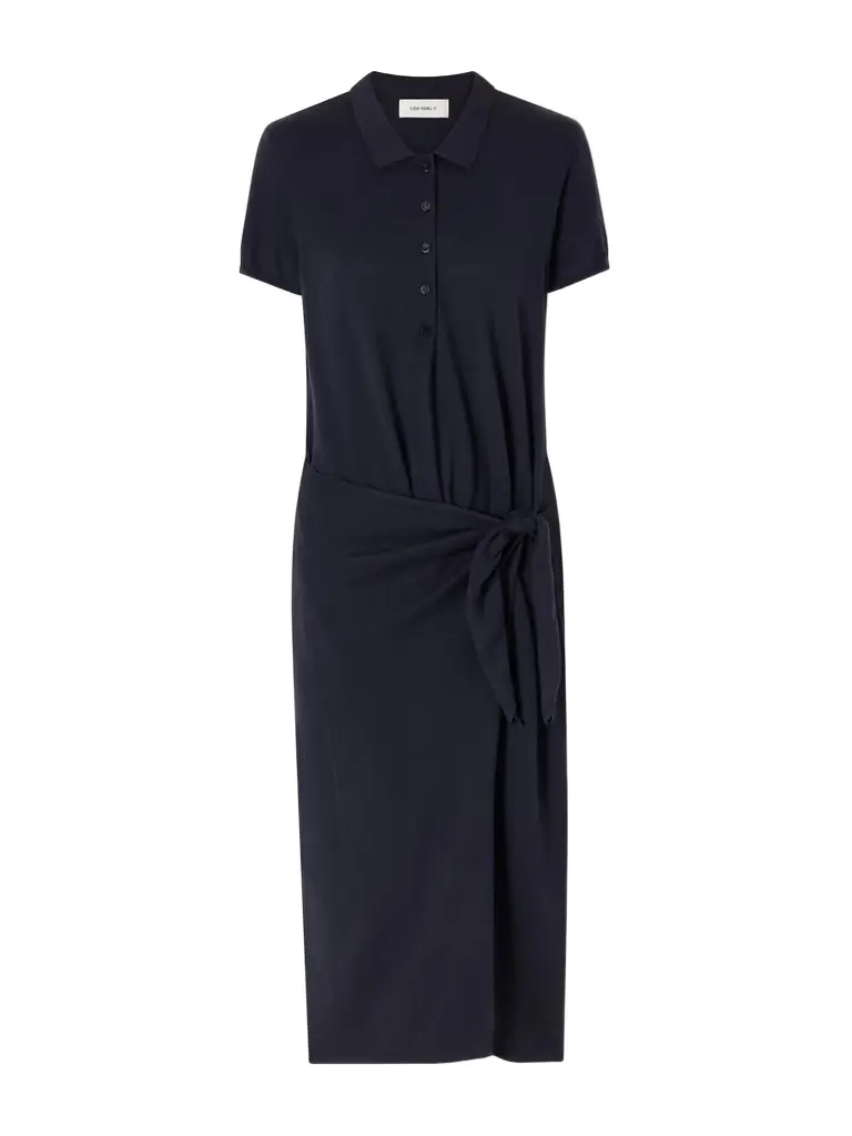 Anthea Tie-detailed Cotton And Cashmere-blend Midi Dress Anthea Tie-detailed Cotton And Cashmere-blend Midi Dress