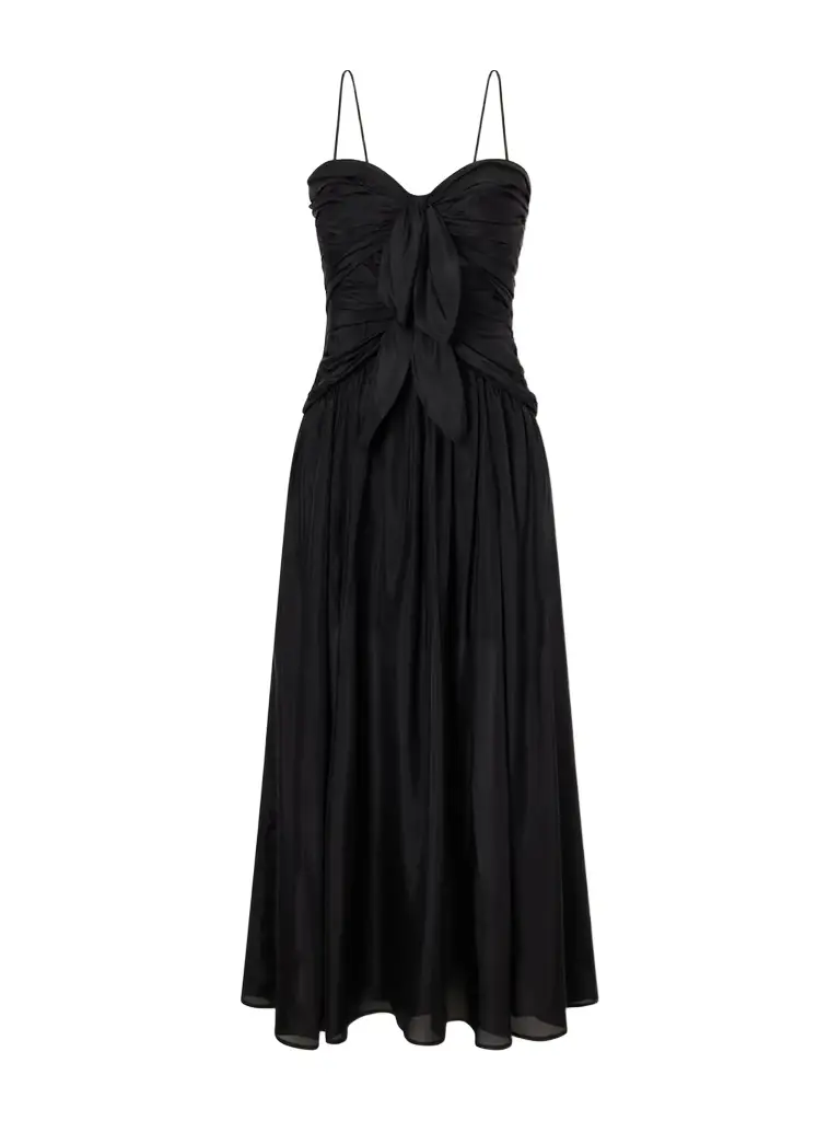 Aster Cutout Gathered Silk-chiffon Midi Dress Aster Cutout Gathered Silk-chiffon Midi Dress