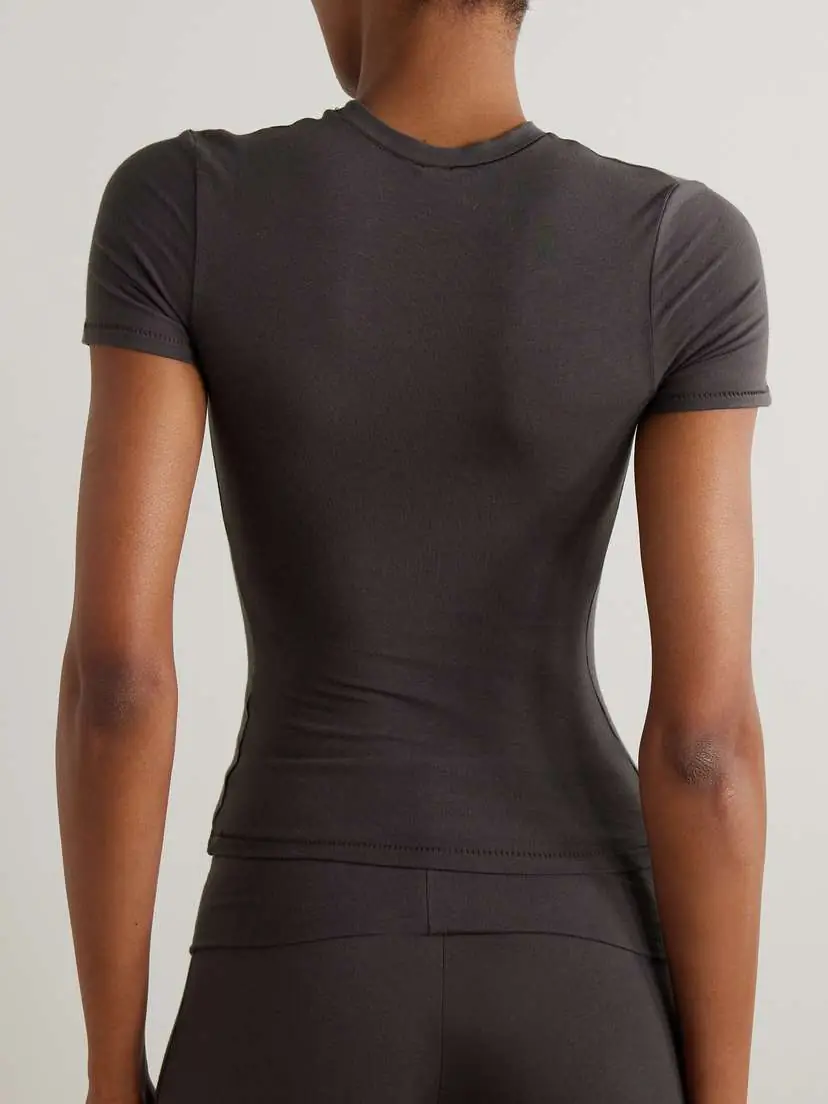 Skims Stretch-cotton Jersey T-shirt - Iron | Thumbnail 3