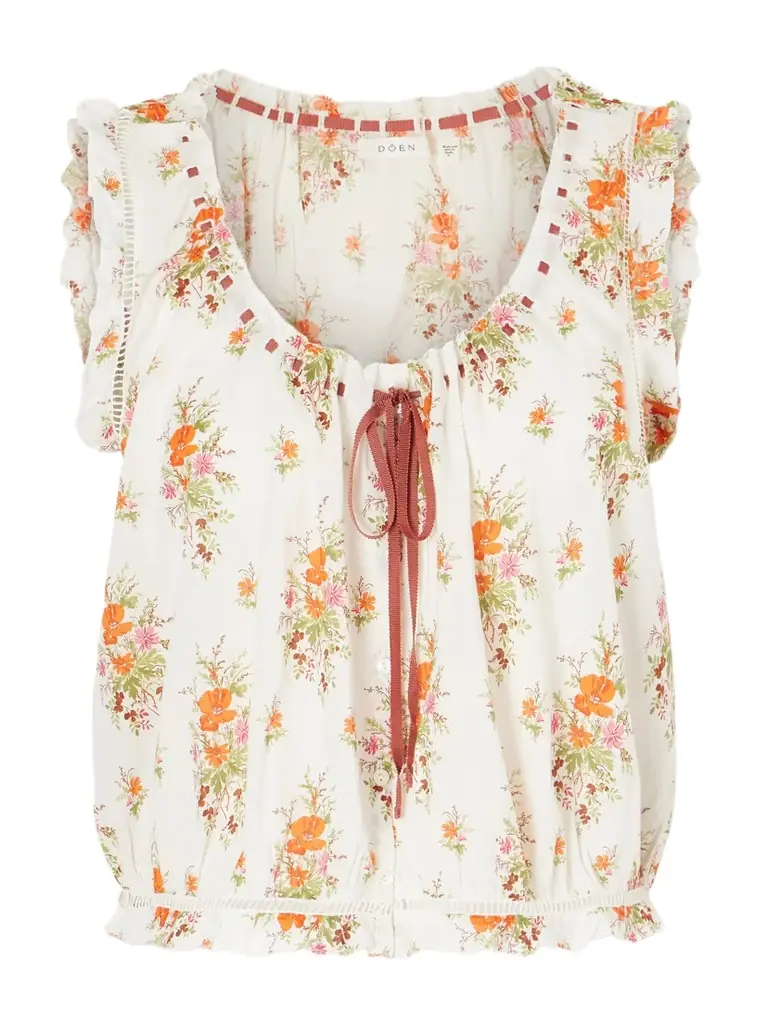 DÔEN Traveler Embroidered Floral-print Organic Cotton Blouse | Image 1 DÔEN Traveler Embroidered Floral-print Organic Cotton Blouse | Image 1