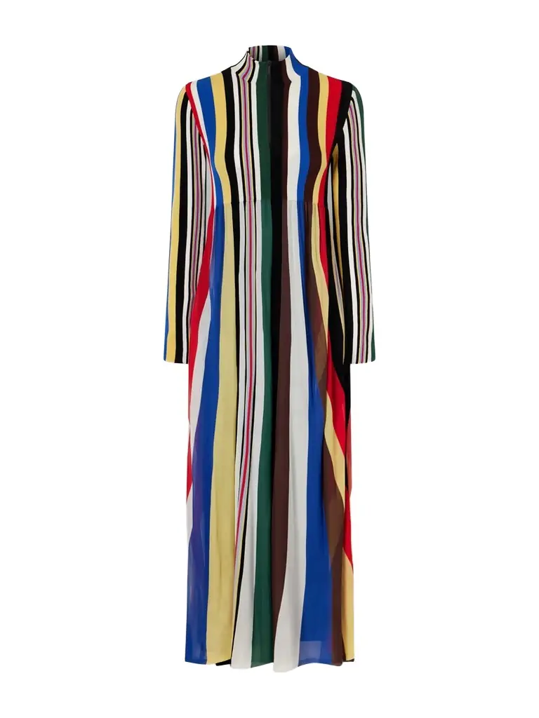 Loewe Striped Chiffon And Ribbed Jersey Maxi Dress | Image 1 Loewe Striped Chiffon And Ribbed Jersey Maxi Dress | Image 1