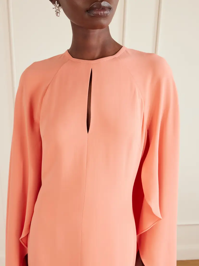 Elie Saab Appliquéd Cape-effect Cady Gown | Thumbnail 5 Elie Saab Appliquéd Cape-effect Cady Gown | Thumbnail 5