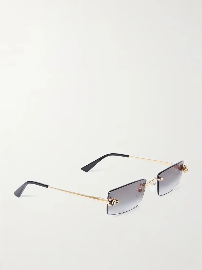 Cartier Eyewear Panthère Classic Rimless Rectangle-frame Gold-tone Sunglasses | Thumbnail 3 Cartier Eyewear Panthère Classic Rimless Rectangle-frame Gold-tone Sunglasses | Thumbnail 3