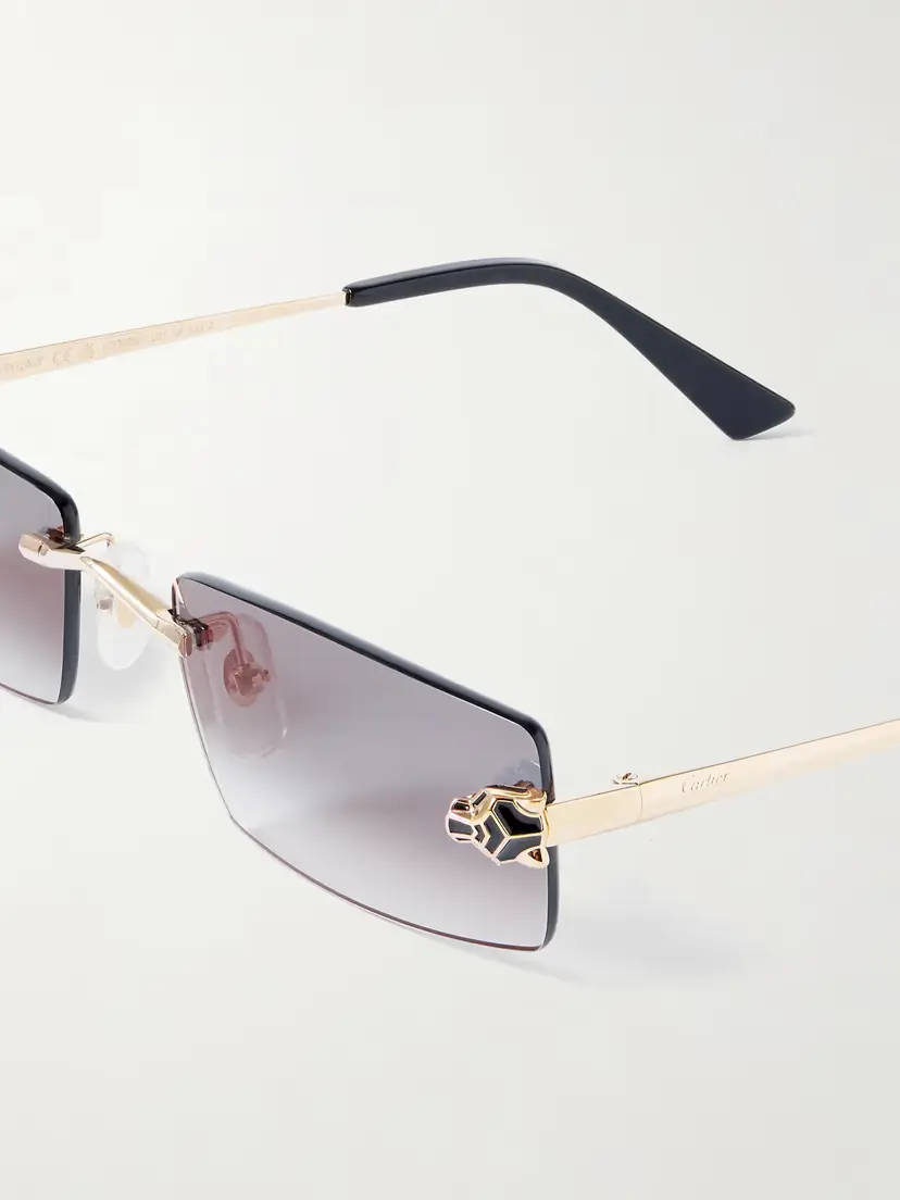 Cartier Eyewear Panthère Classic Rimless Rectangle-frame Gold-tone Sunglasses | Thumbnail 4 Cartier Eyewear Panthère Classic Rimless Rectangle-frame Gold-tone Sunglasses | Thumbnail 4