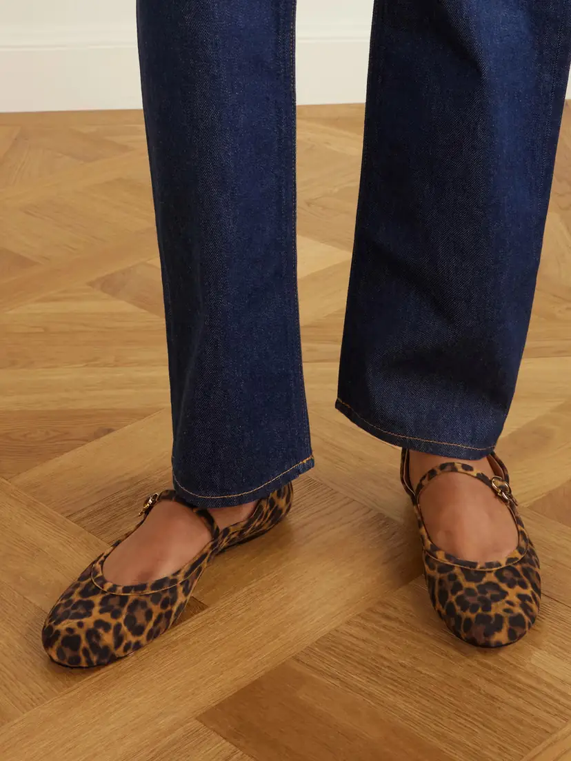 Gianvito Rossi Carla Leopard-print Suede Mary Jane Ballet Flats | Thumbnail 2 Gianvito Rossi Carla Leopard-print Suede Mary Jane Ballet Flats | Thumbnail 2