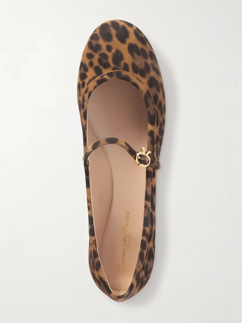 Gianvito Rossi Carla Leopard-print Suede Mary Jane Ballet Flats | Thumbnail 6 Gianvito Rossi Carla Leopard-print Suede Mary Jane Ballet Flats | Thumbnail 6