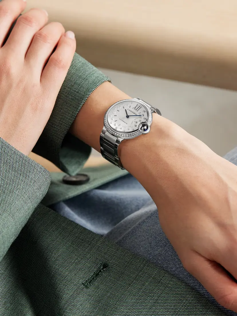 Cartier Ballon Bleu De Automatic Stainless Steel Diamond Watch | Thumbnail 2 Cartier Ballon Bleu De Automatic Stainless Steel Diamond Watch | Thumbnail 2