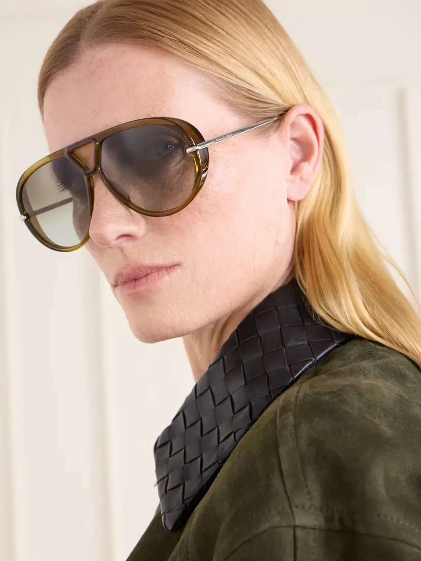 Bottega Veneta Eyewear Aviator-style Acetate Sunglasses | Thumbnail 2 Bottega Veneta Eyewear Aviator-style Acetate Sunglasses | Thumbnail 2